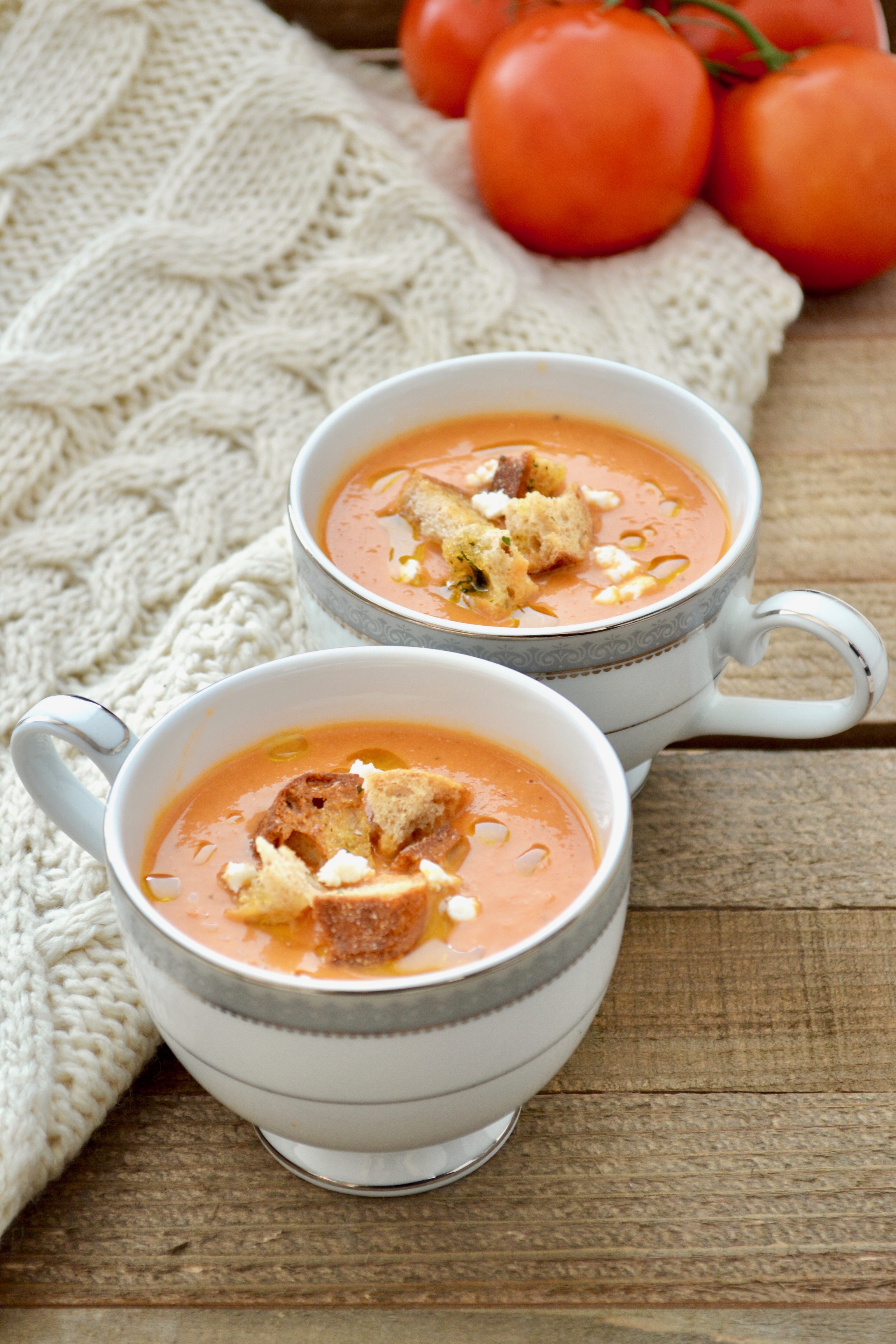 Roasted Tomato and Goat Cheese Soup - Measuring Cups, Optional