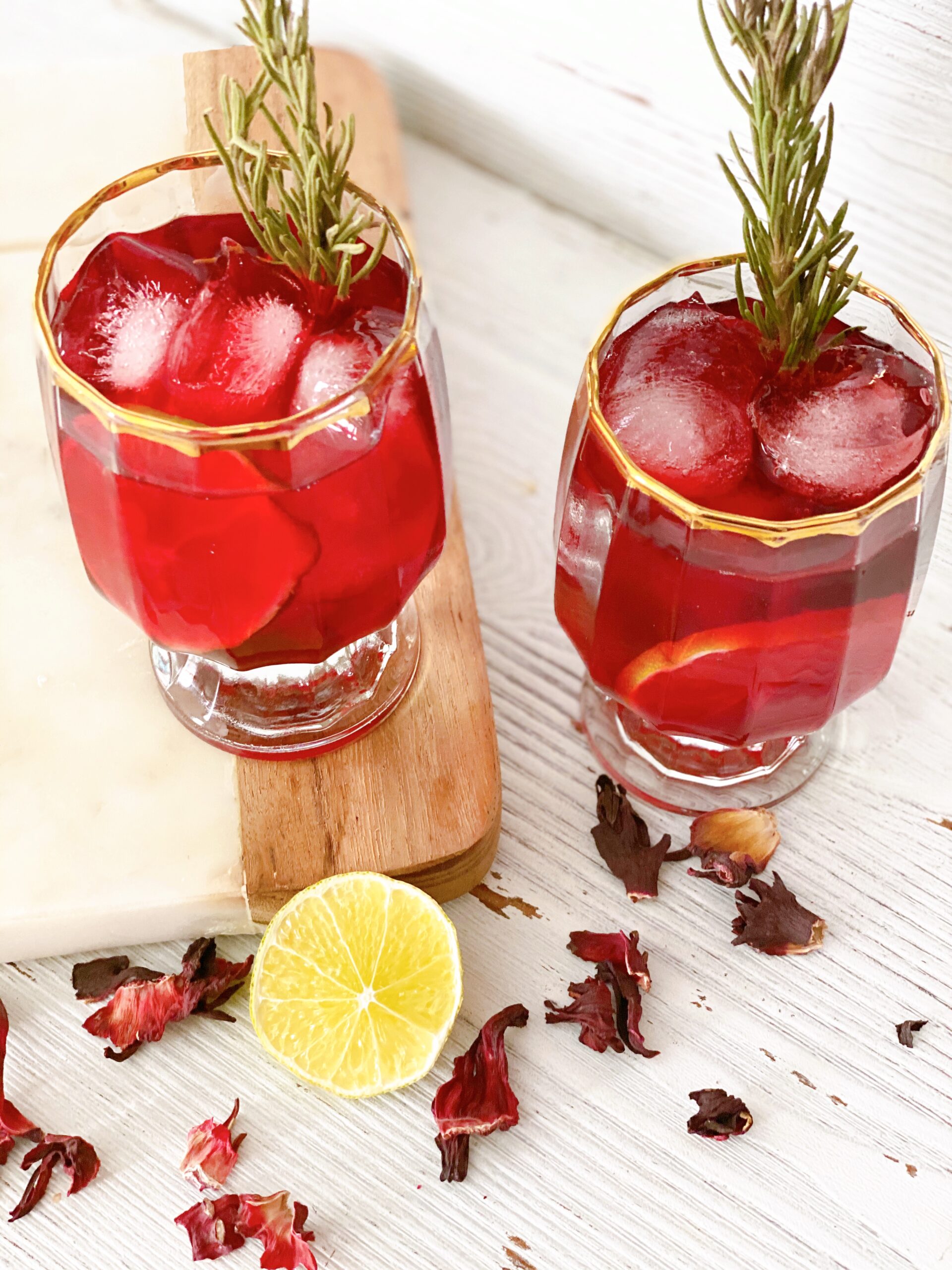 Ice Cold Hibiscus Tea Karkade Measuring Cups Optional